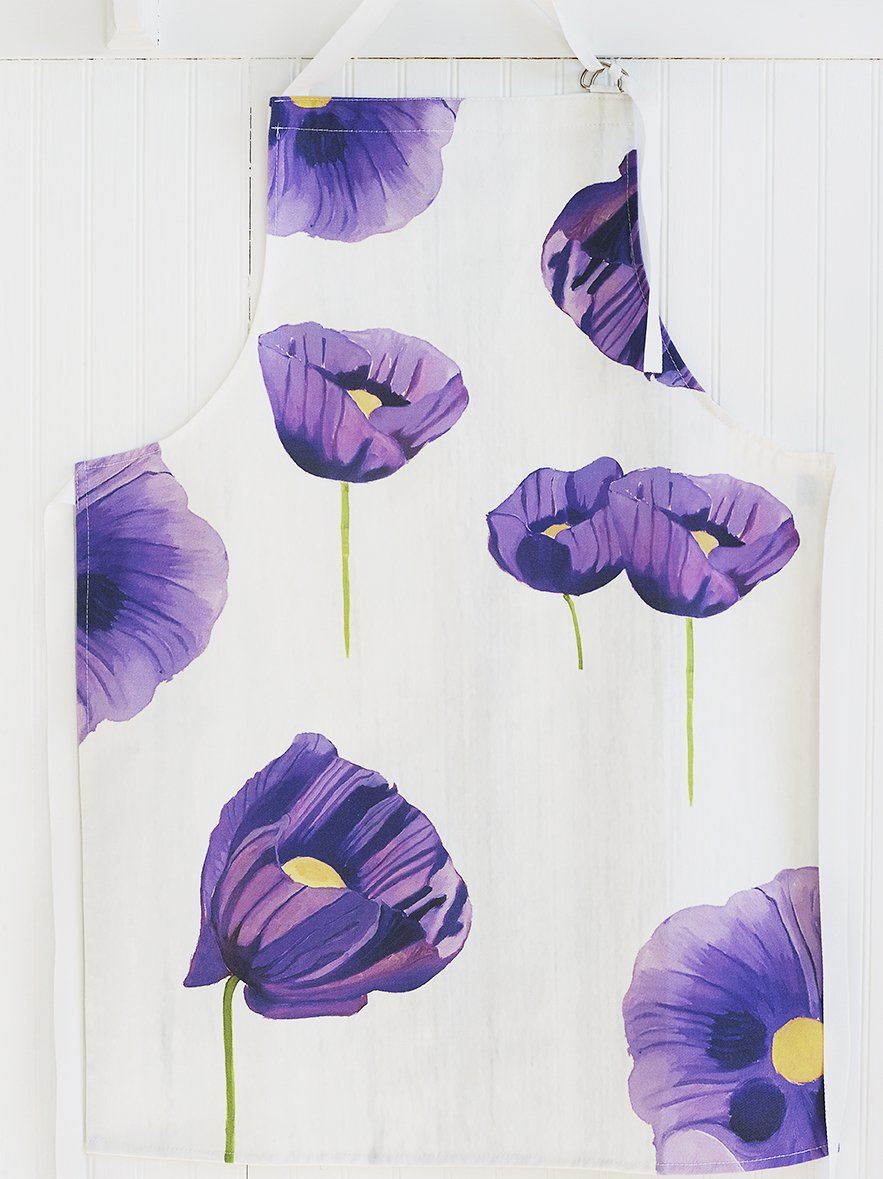 Purple Poppies on Snow Apron