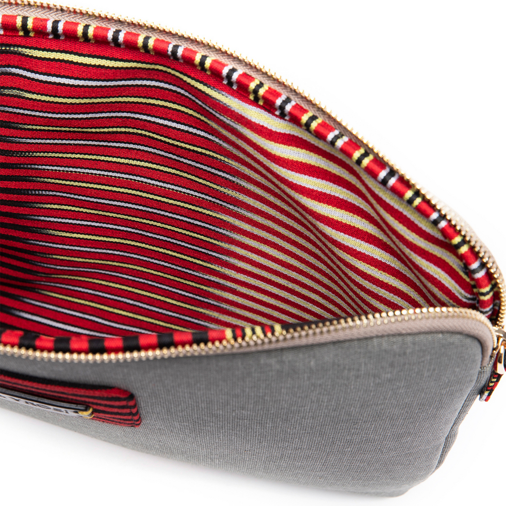 Zipped Patterned Gray Canvas Laptop Case for 13" & 14"
