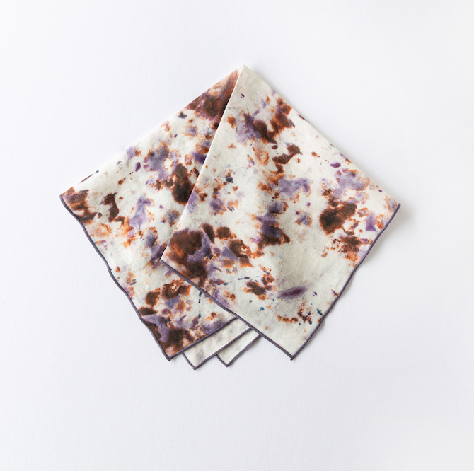 Rose Marble Napkin - Lavender Trim