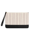 Defne Black Calfskin & Handloomed Fabric Clutch