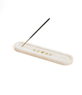 Indukala White Carved Marble Moon Phase Incense Holder