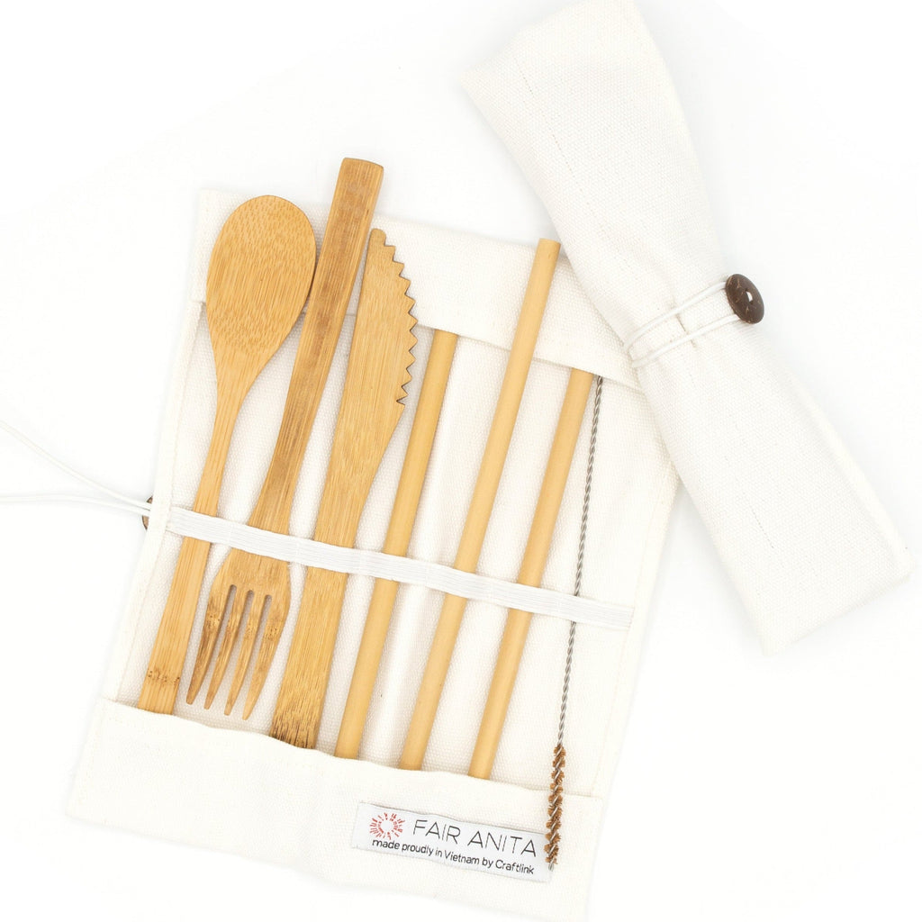 Bamboo Utensil & Straw Set