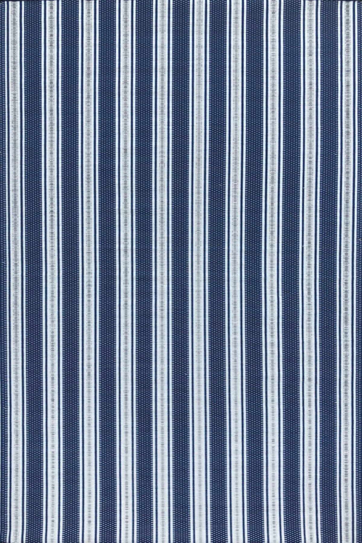 Vertical Stripe Blue & White Rug