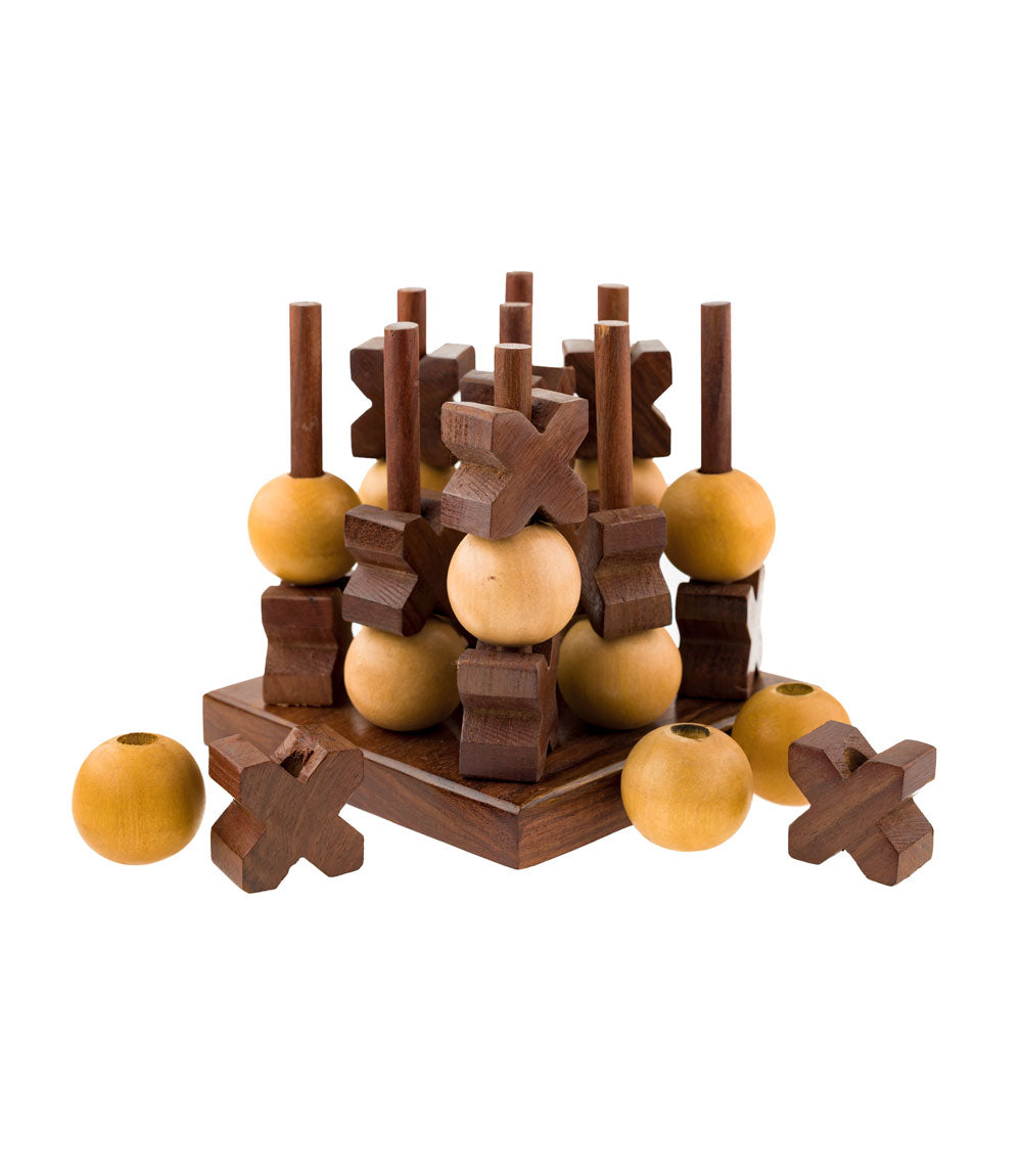 3D Tic-Tac-Toe Game Set (Handcrafted Wood)