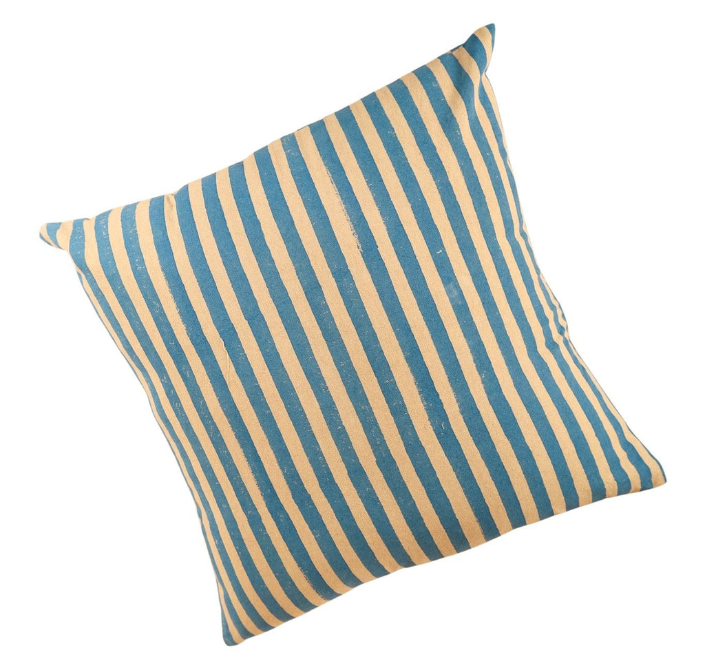 Oh! Stripes Block Print Pillow - Blue