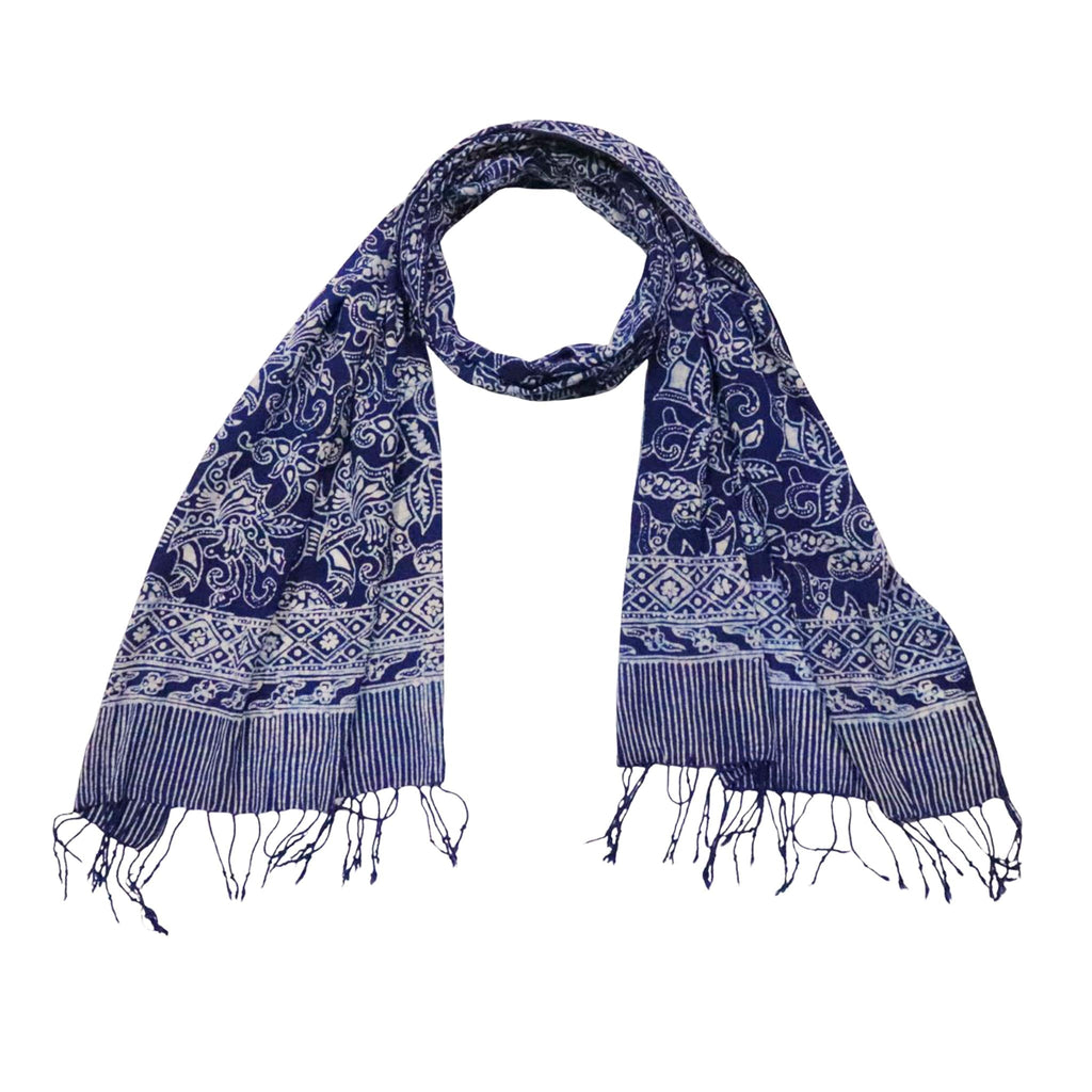 Handmade Batik Scarf - Blue