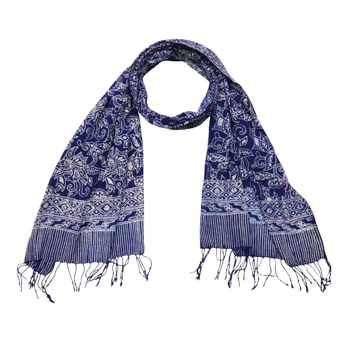 Handmade Batik Scarf - Blue