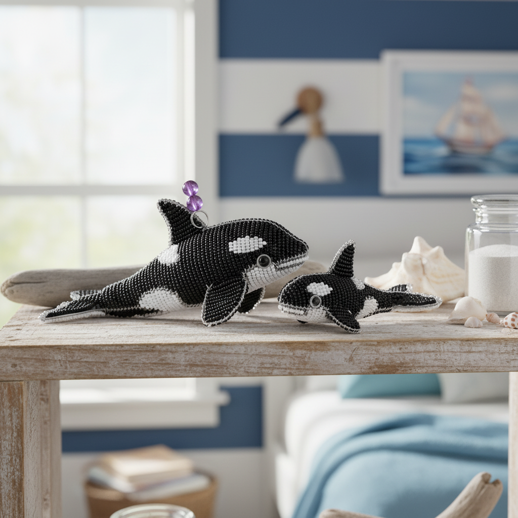 Orca Baby Beaded Figurine (Set of 2)