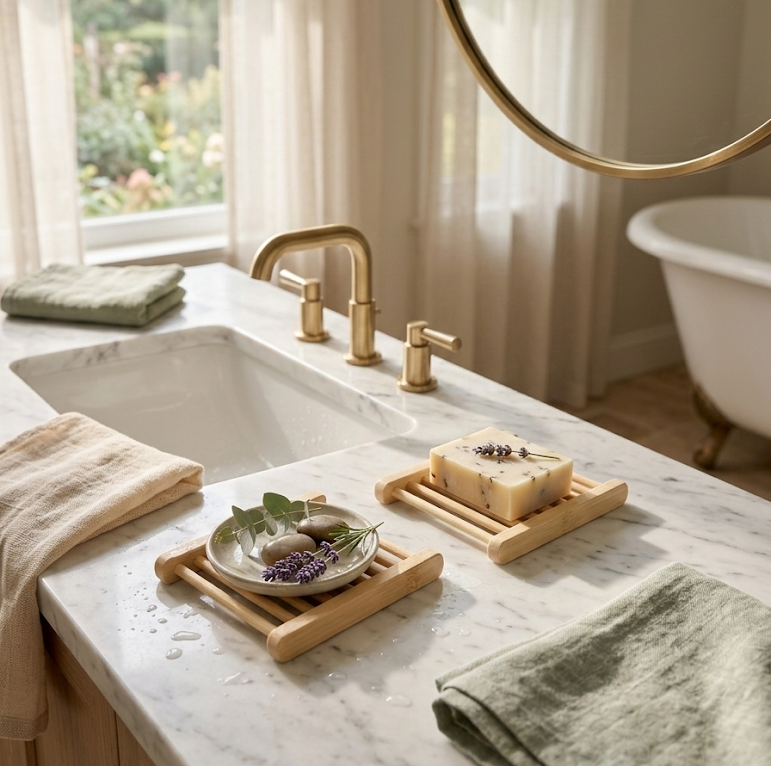 Bamboo Soap Dish (4-Pack)