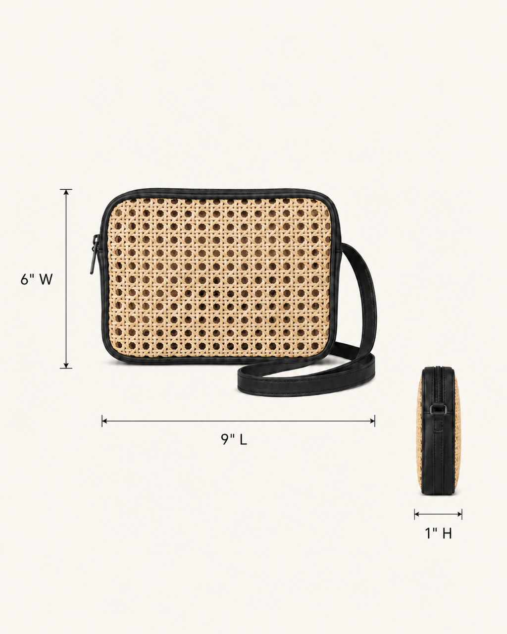 Vera Leather and Cane Belt Bag