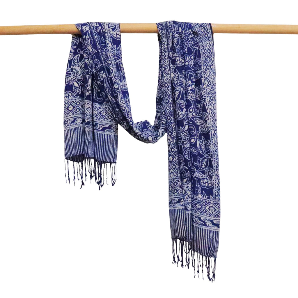 Handmade Batik Scarf - Blue