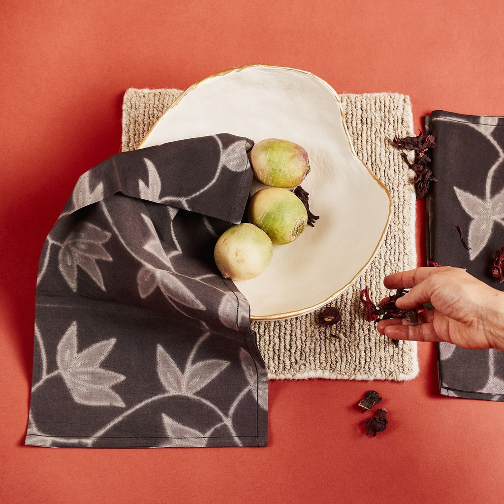 Folio Handcrafted Shibori Print Cotton Table Napkins (Set of 4 )