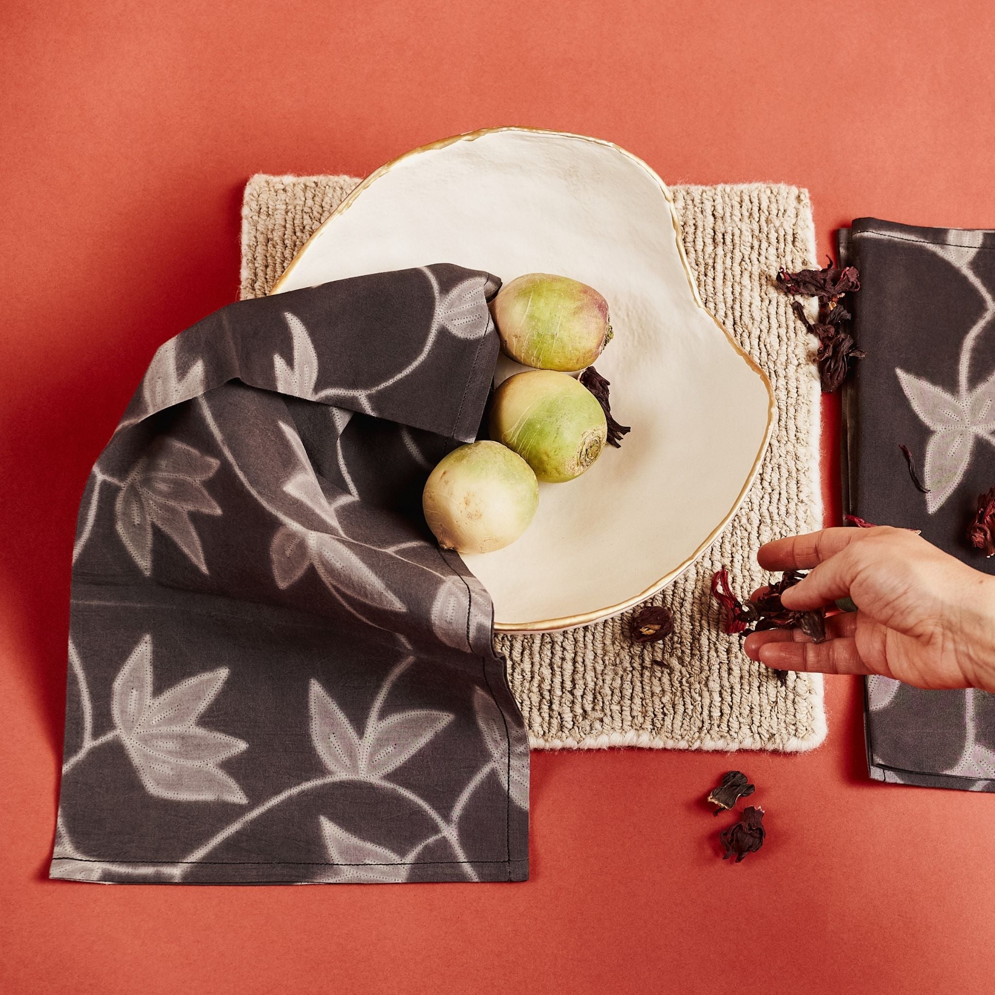 Folio Handcrafted Shibori Print Cotton Table Napkins (Set of 4 )
