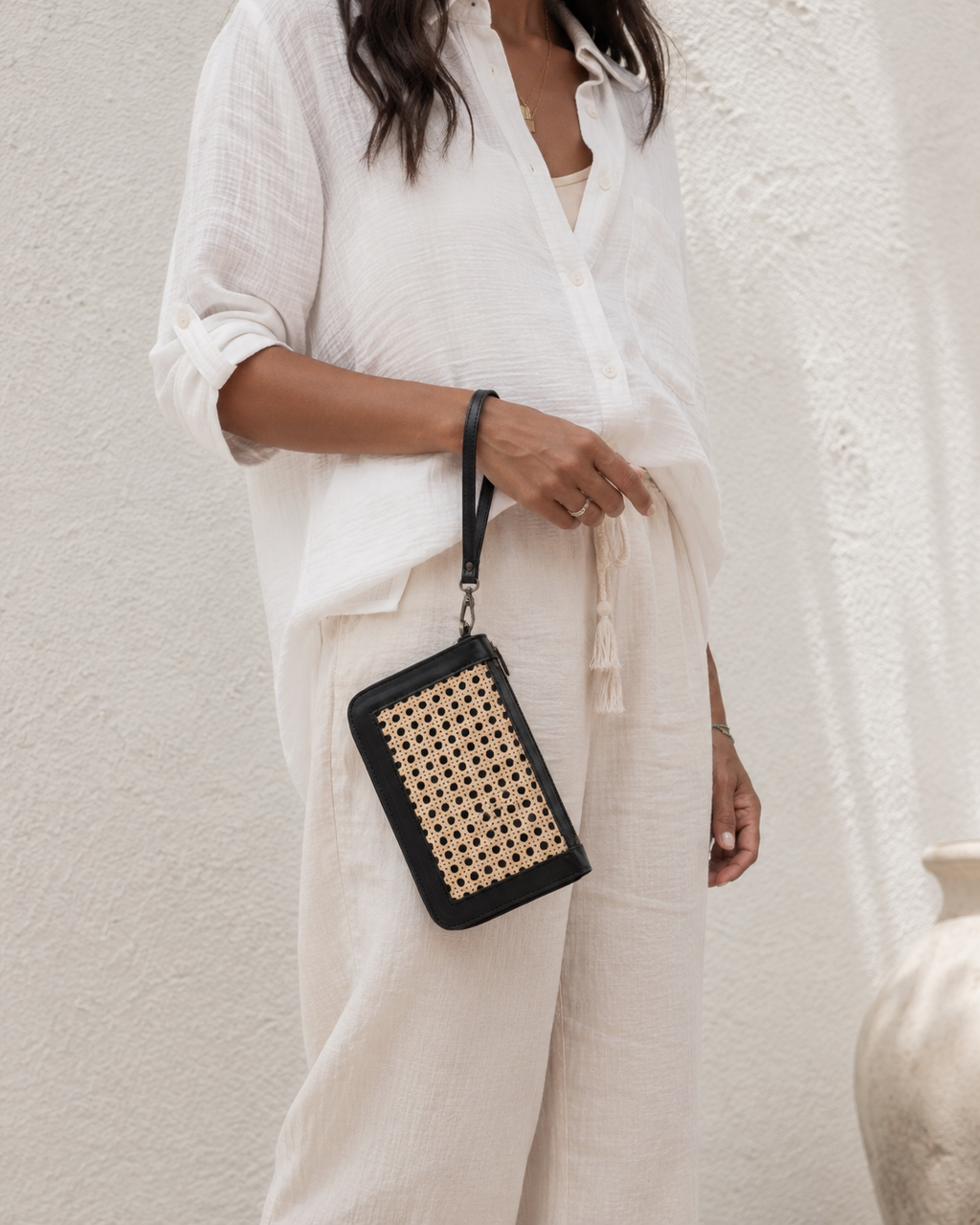Raja Leather & Cane Wallet