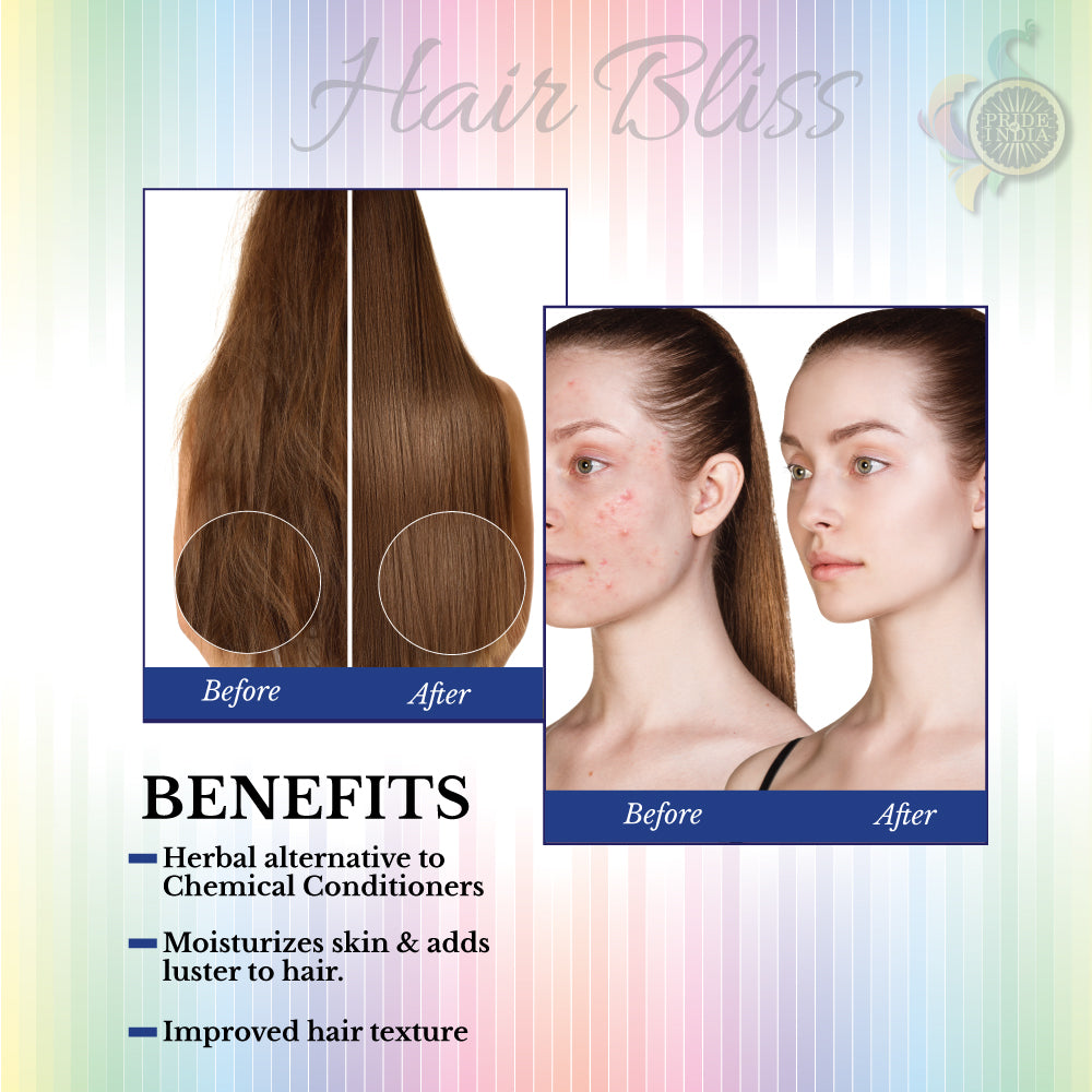 Hair Bliss Natural Amla Gooseberry Herbal Hair & Skin Conditioning Powder with Reusable Brush & Tray (12 Individual Sachets - 10gm each)