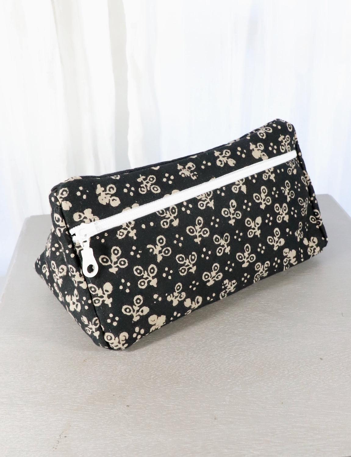 Black Toiletry Bag - Dots or Floral