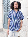 Blue Bayou Striped Organic Cotton Men's Button Down Shirt