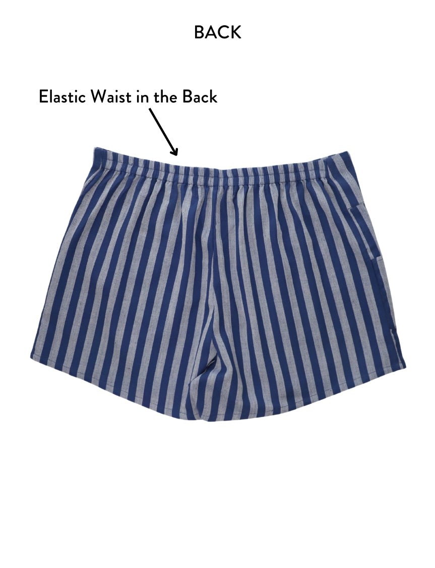 Blue Bayou Striped Organic Cotton Shorts