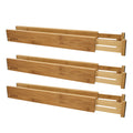 Bamboo Adjustable & Stackable Spring-Loaded Drawer Organizer