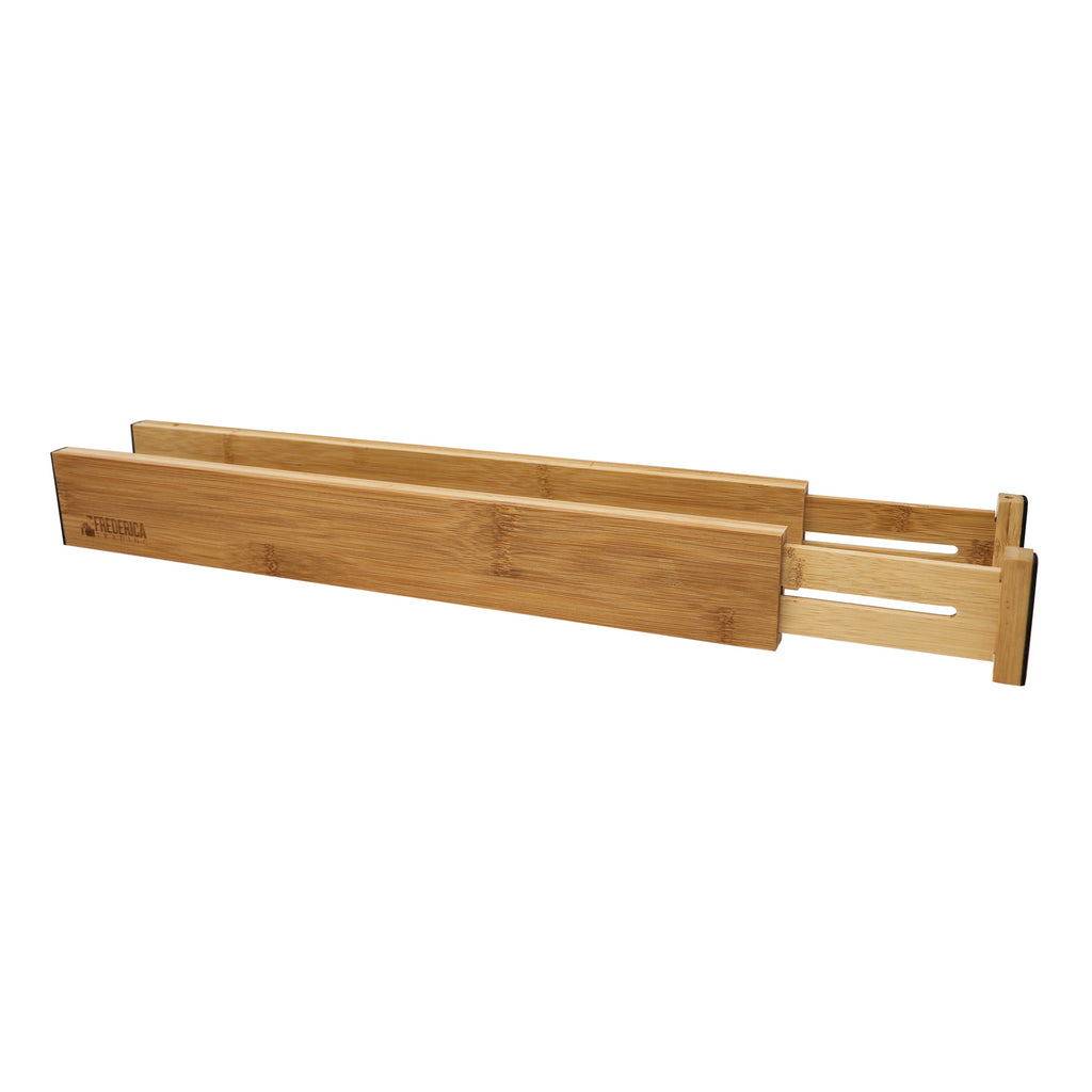 Bamboo Adjustable & Stackable Spring-Loaded Drawer Organizer
