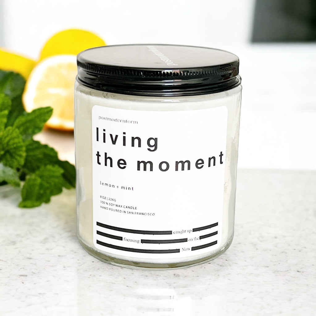 'Living the Moment' Candle - Lemon & Mint