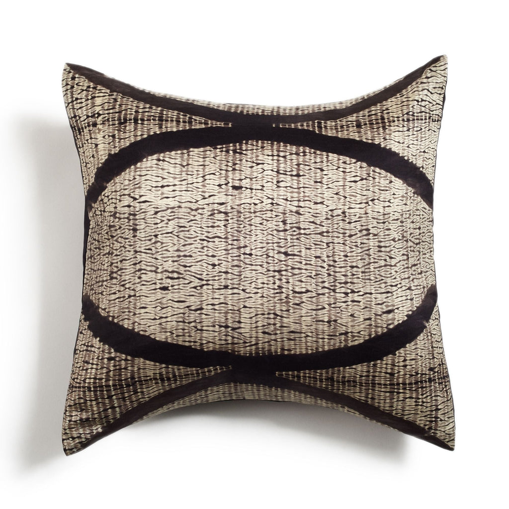 Arc Coral Hand Crafted Shibori Print Mulberry Silk Pillow