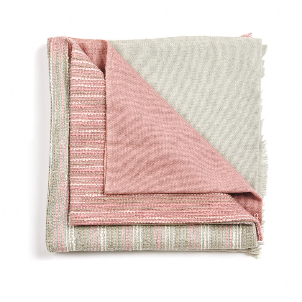 Chive Pink Green Ombre Handloom Merino Throw