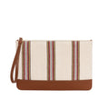 Antiochia Tobacco Calfskin & Handloomed Fabric Clutch