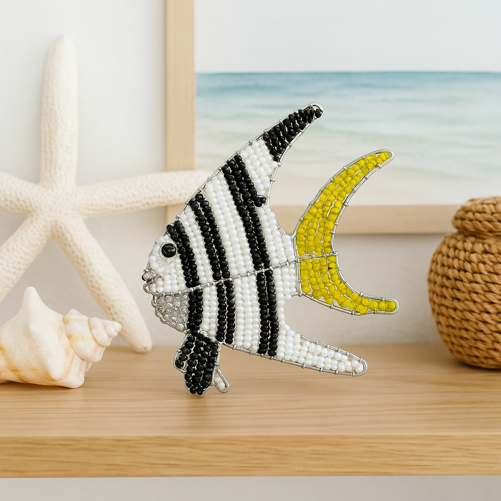 Handmade Beaded Angel Fish (Set of 3)