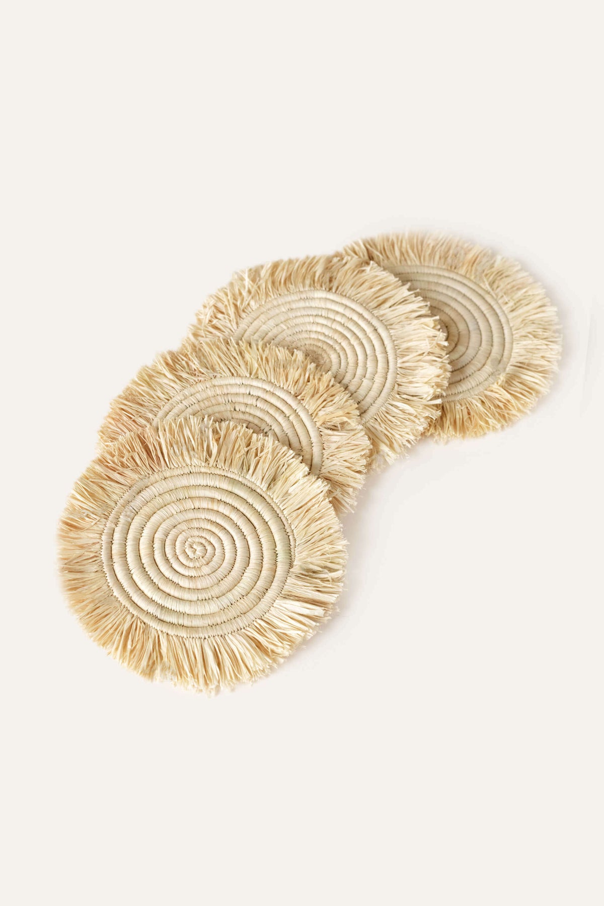 Raffia Fringe Coasters (Set of 4)