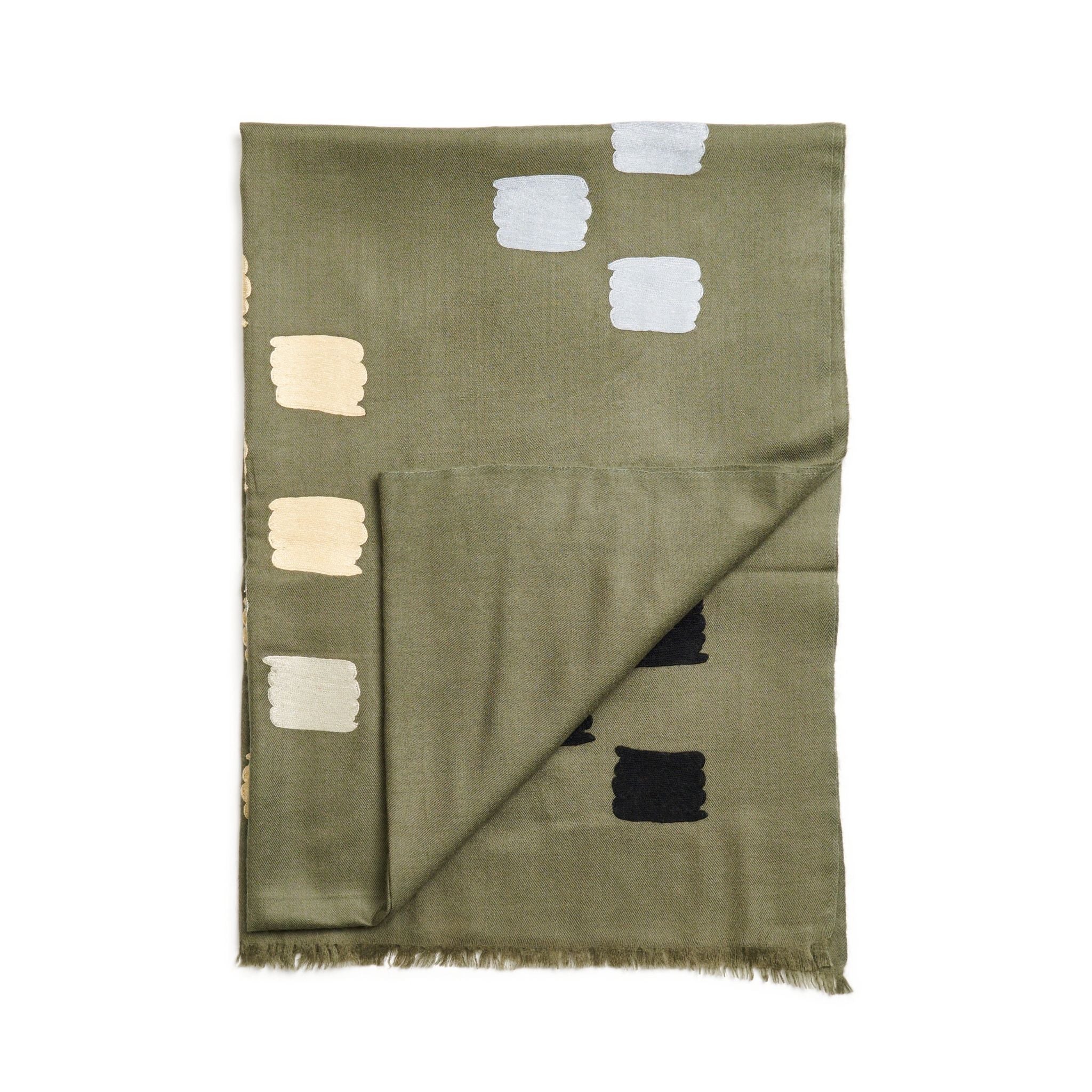 Dahlia Embroidered Hand Woven Modern Artisanal Scarf