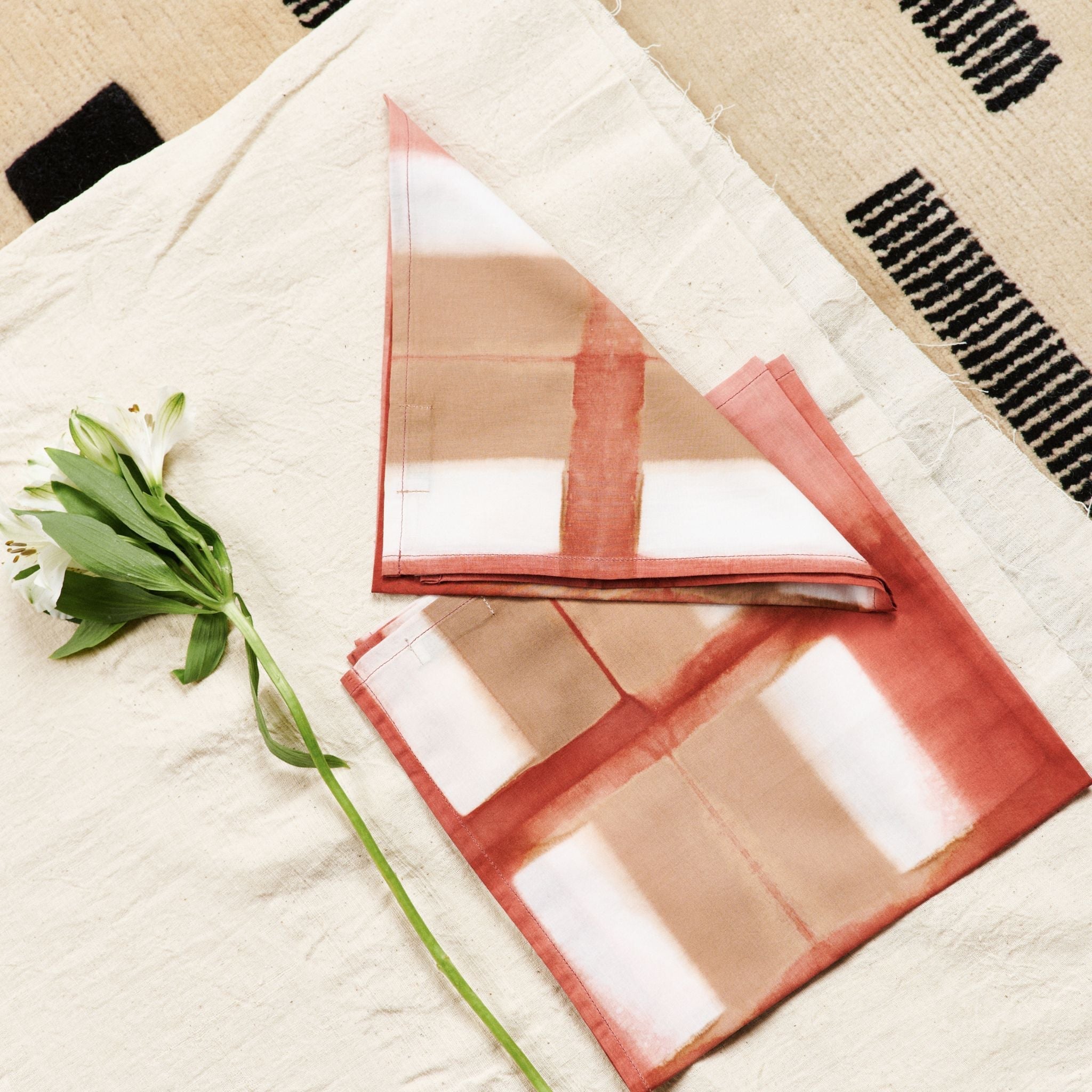 Chowk Cotton Hand Clamp Dye Artisanal Table Napkin (Set of 4)