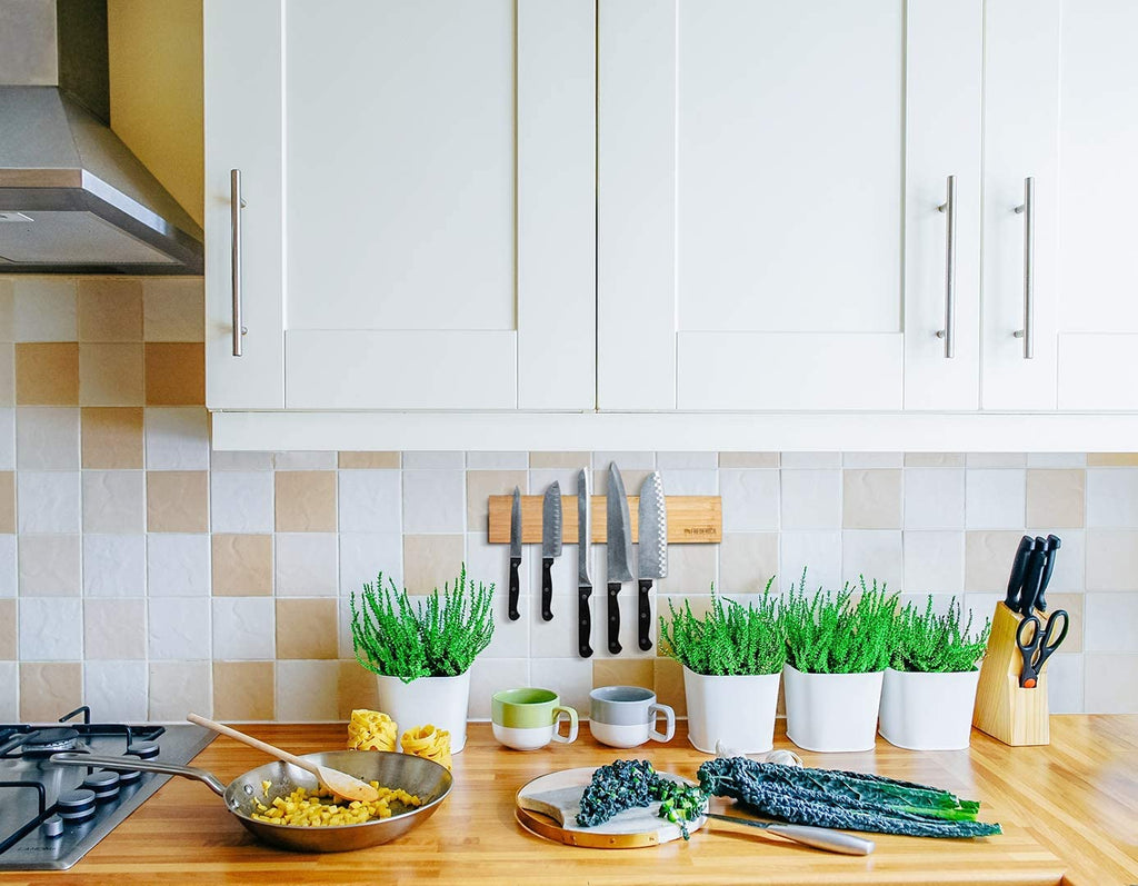 Bamboo Magnetic Knife Strip Holder | Ideal for Knives, Utensils, Cutlery, Scissors & Tools