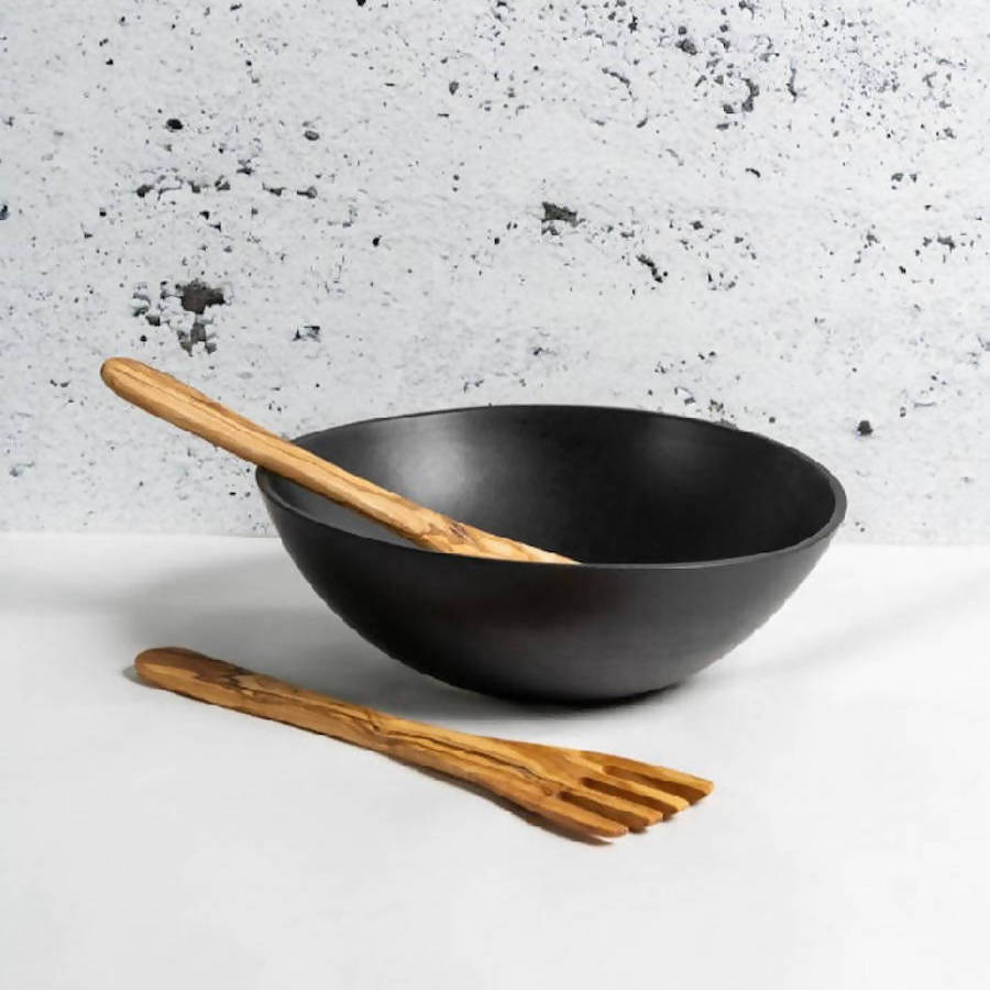 Olive Wood Serving Spatula Forks (Set of 2)