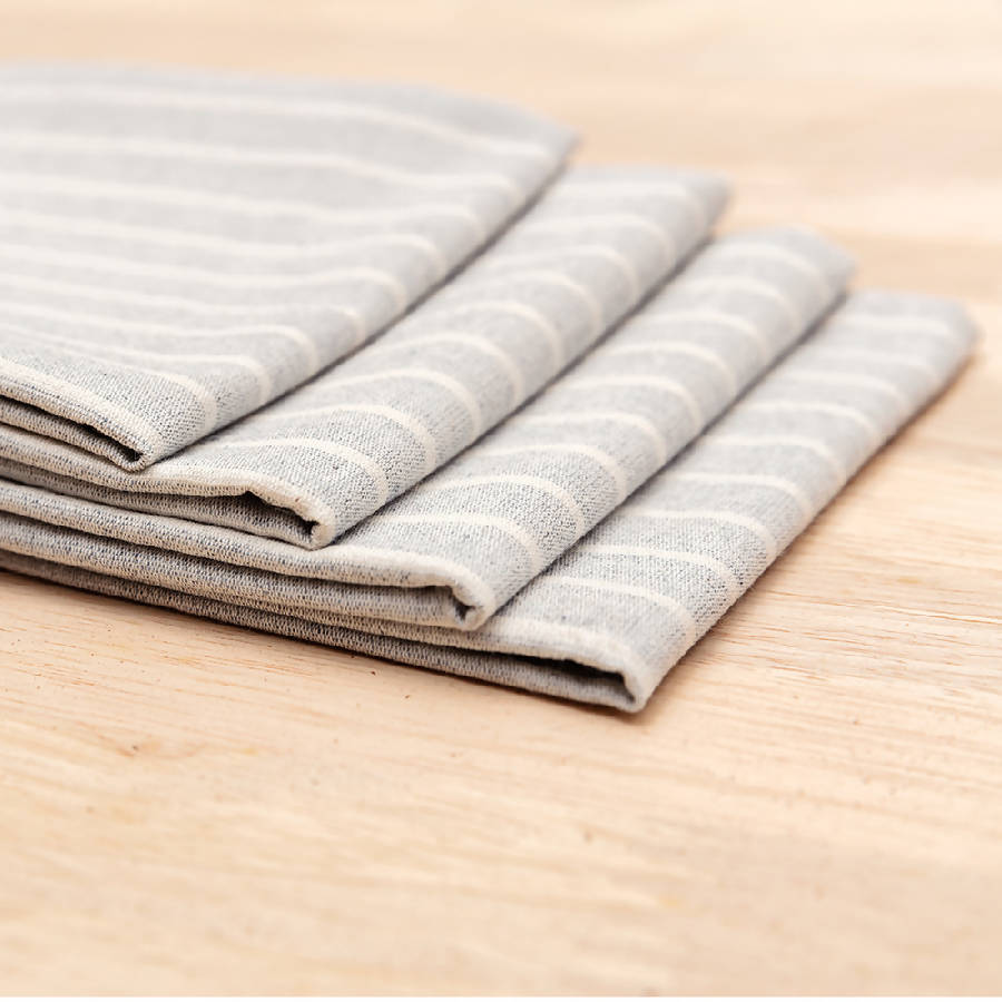 Grey Striped Cotton Napkin (Set of 4)