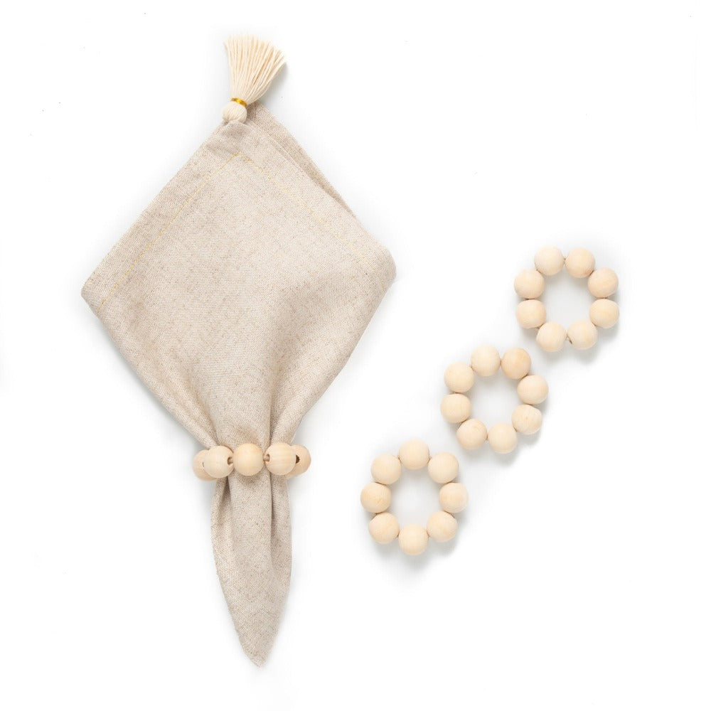 Wooden Spheres Napkin Ring (Set of 4)