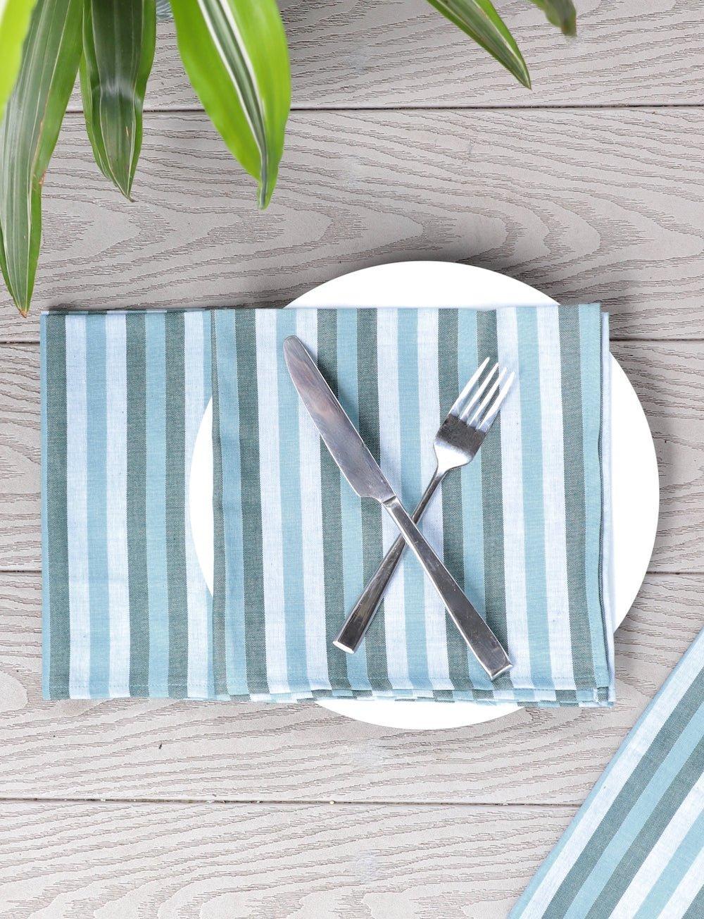Cloth Napkins - Ocean Stripes (Set of 4)
