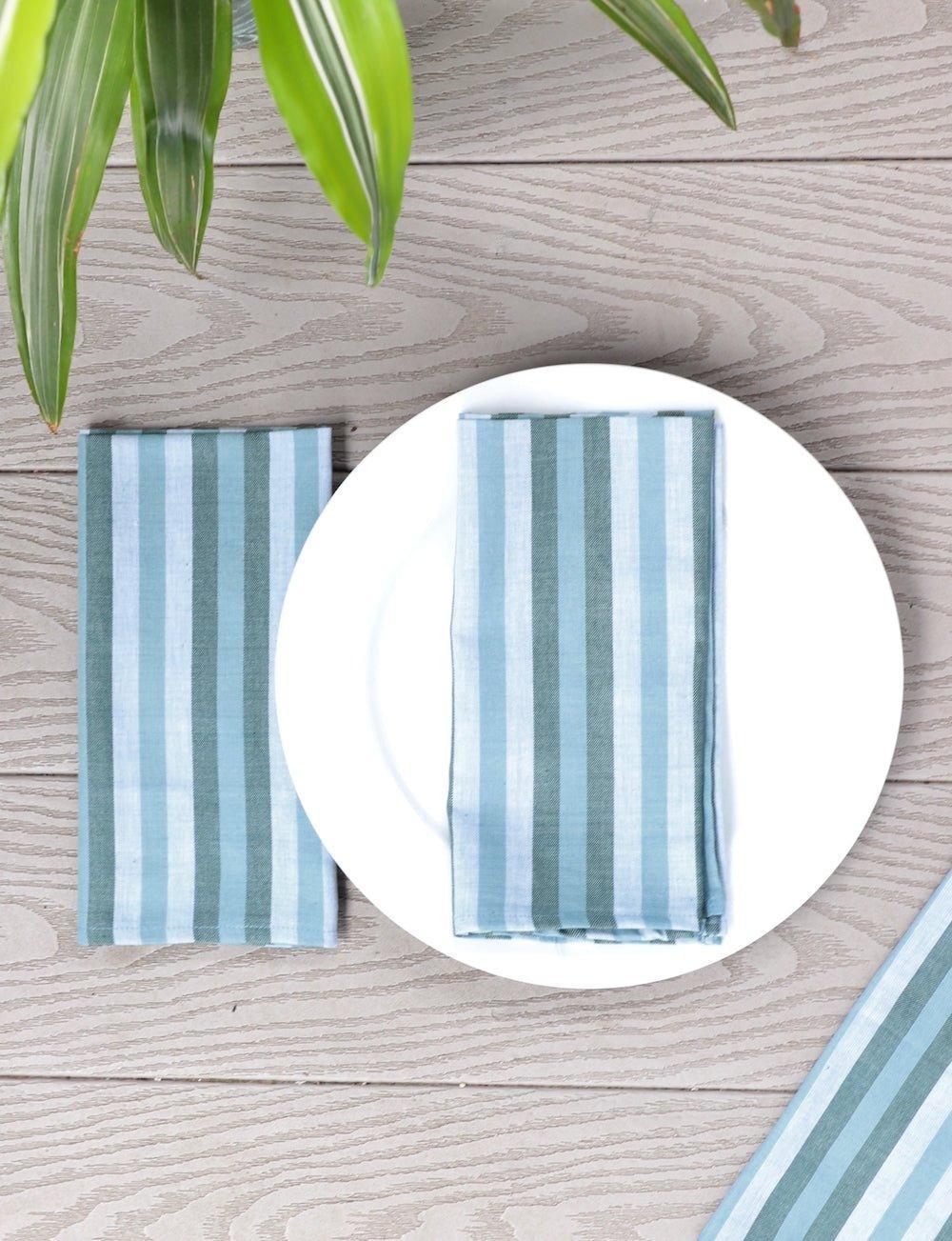 Cloth Napkins - Ocean Stripes (Set of 4)