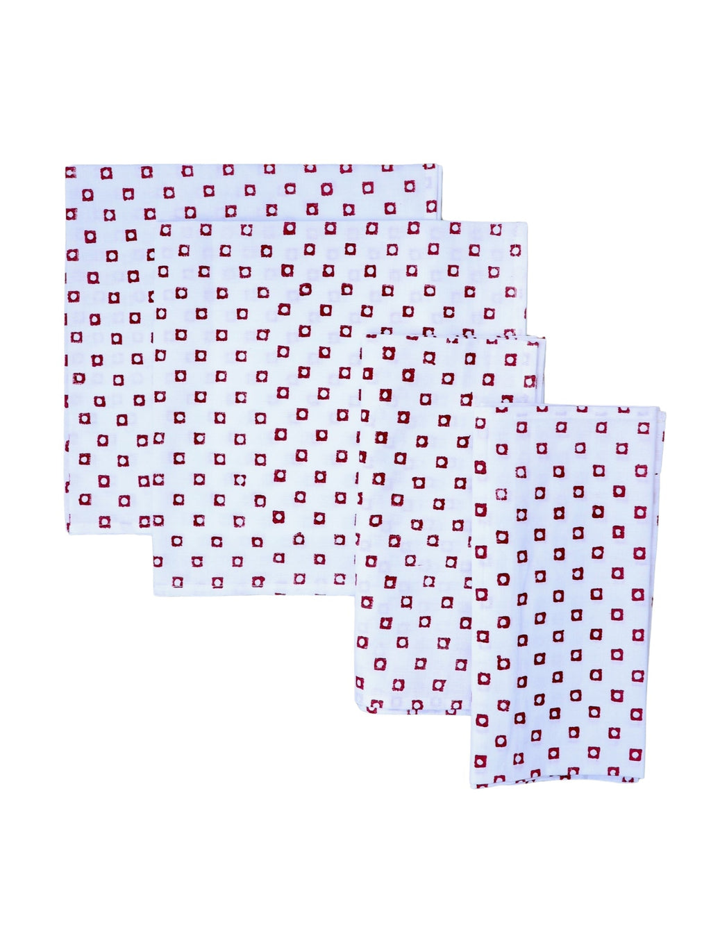 Cloth Napkins - Red Squares (Set of 4)