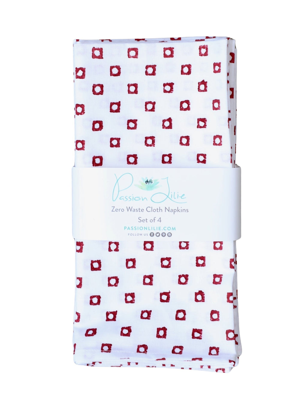Cloth Napkins - Red Squares (Set of 4)