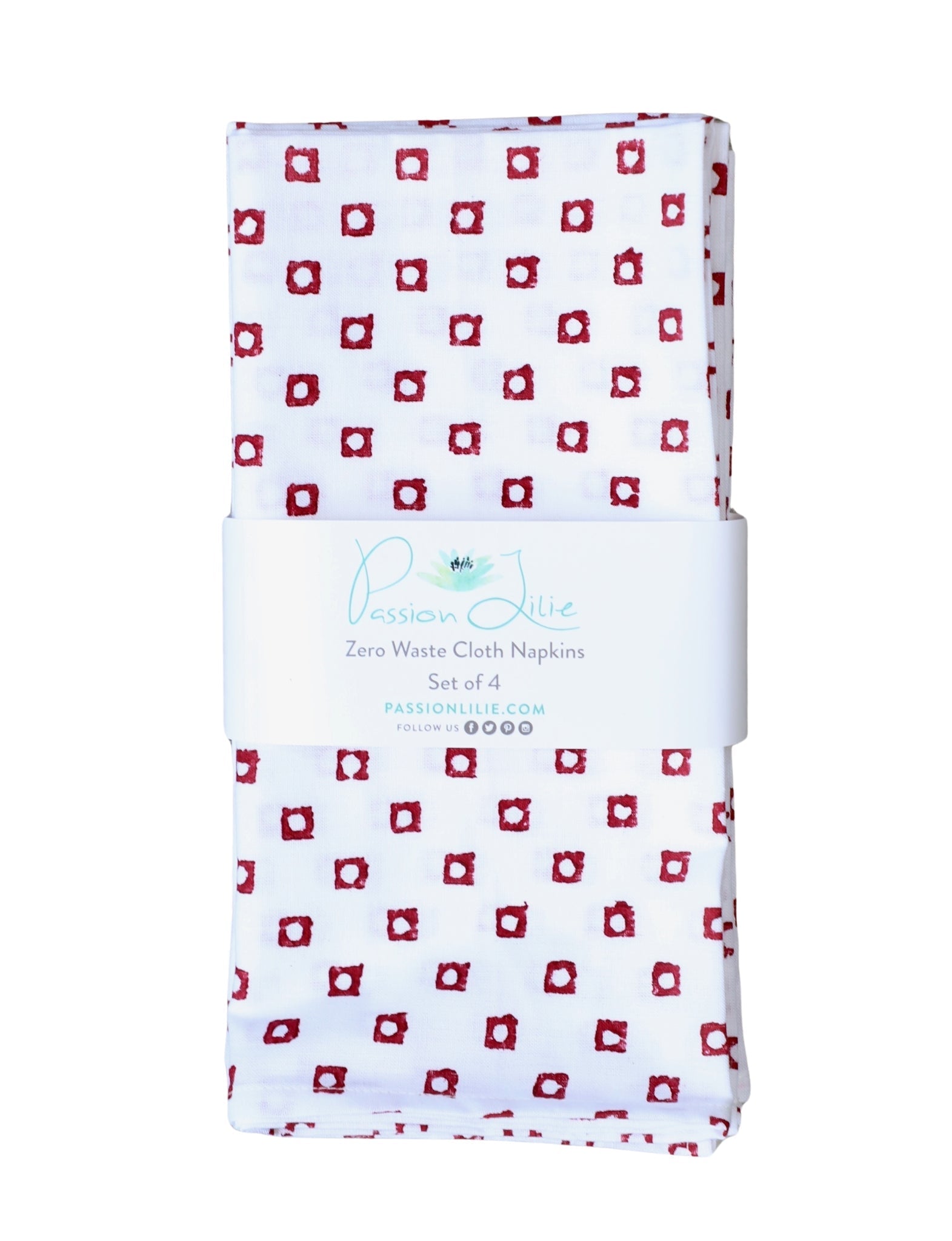 Cloth Napkins - Red Squares (Set of 4)