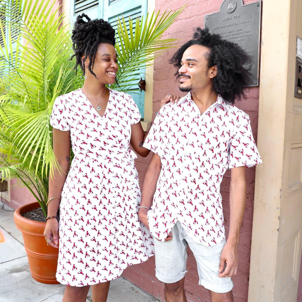 Crawfish Organic Cotton Men's Button Down Shirt