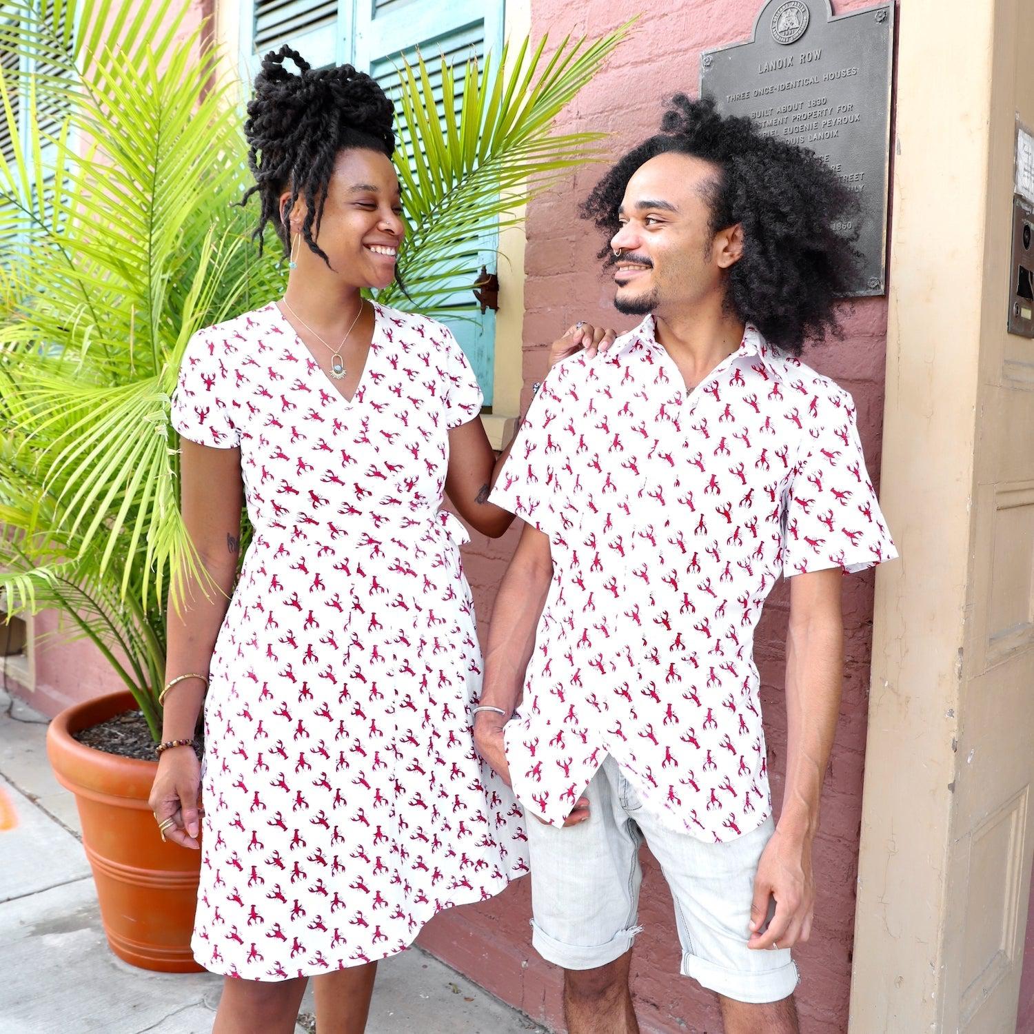 Crawfish Organic Cotton Men's Button Down Shirt