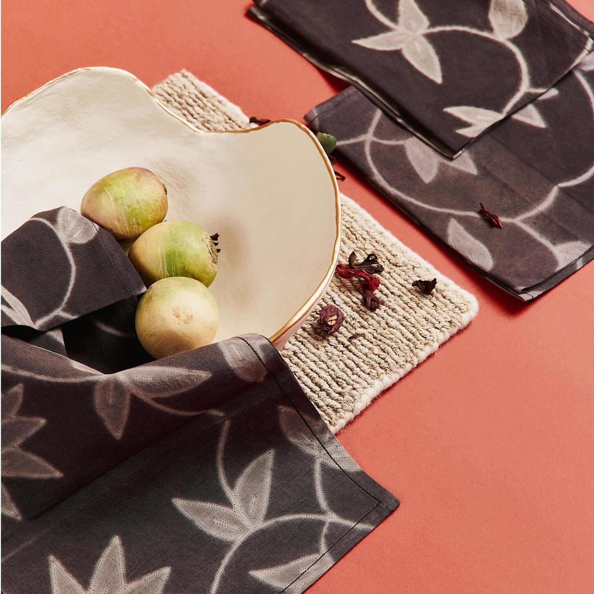 Folio Handcrafted Shibori Print Cotton Table Napkins (Set of 4 )