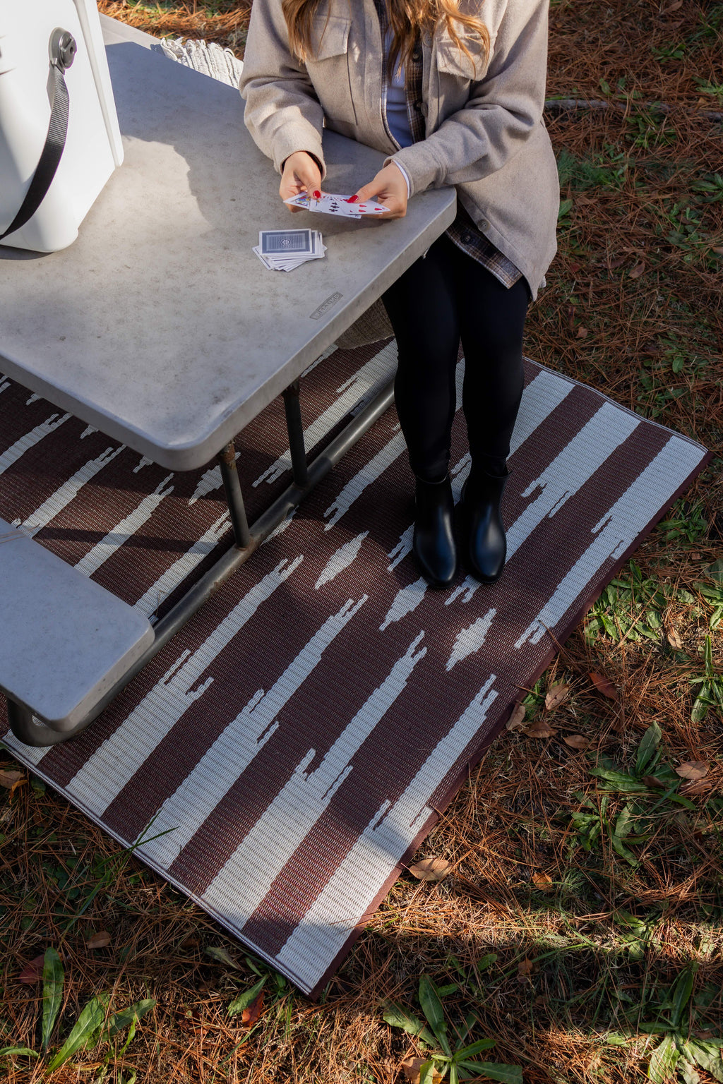 Aztec Brown & Off White Rug