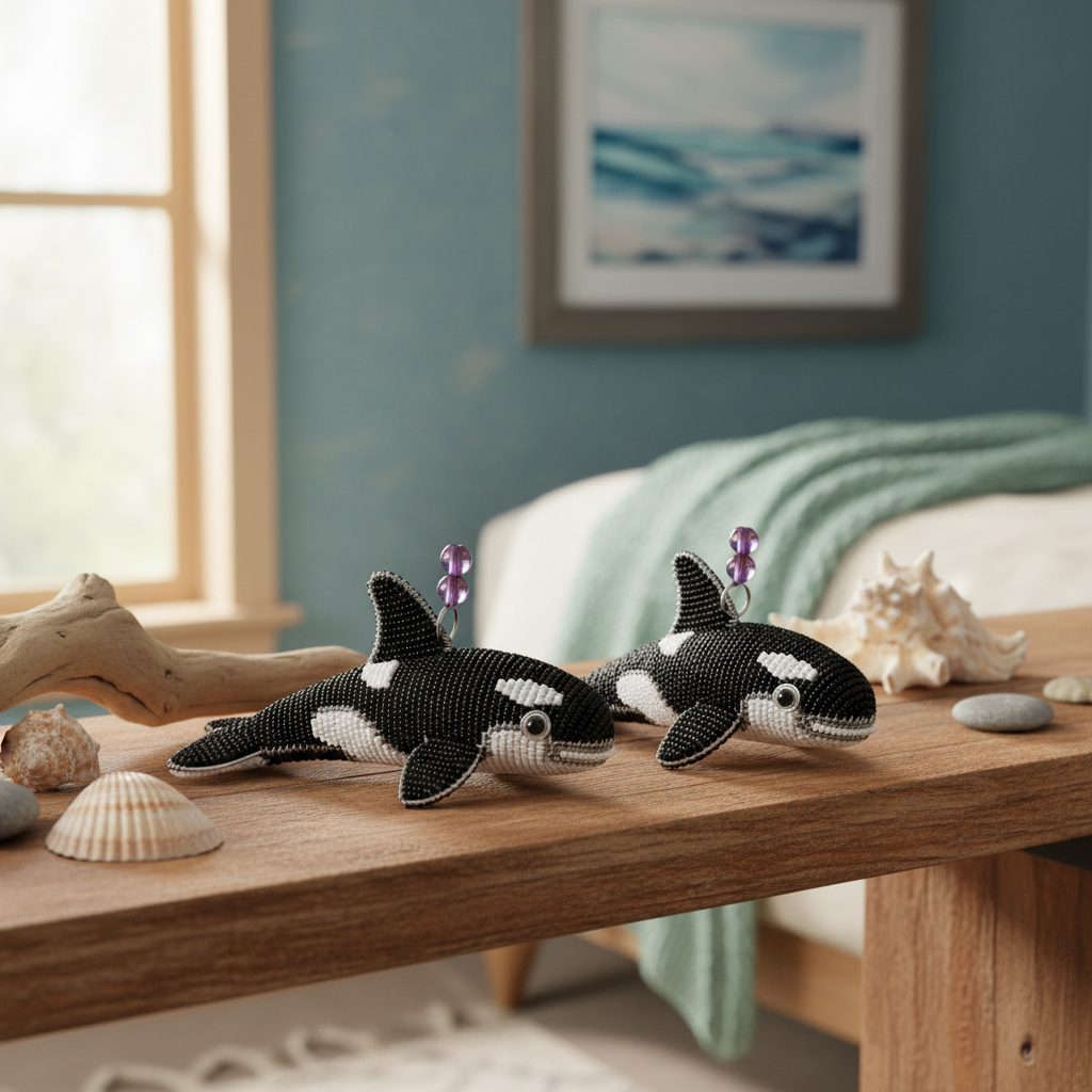 Orca Baby Beaded Figurine (Set of 2)