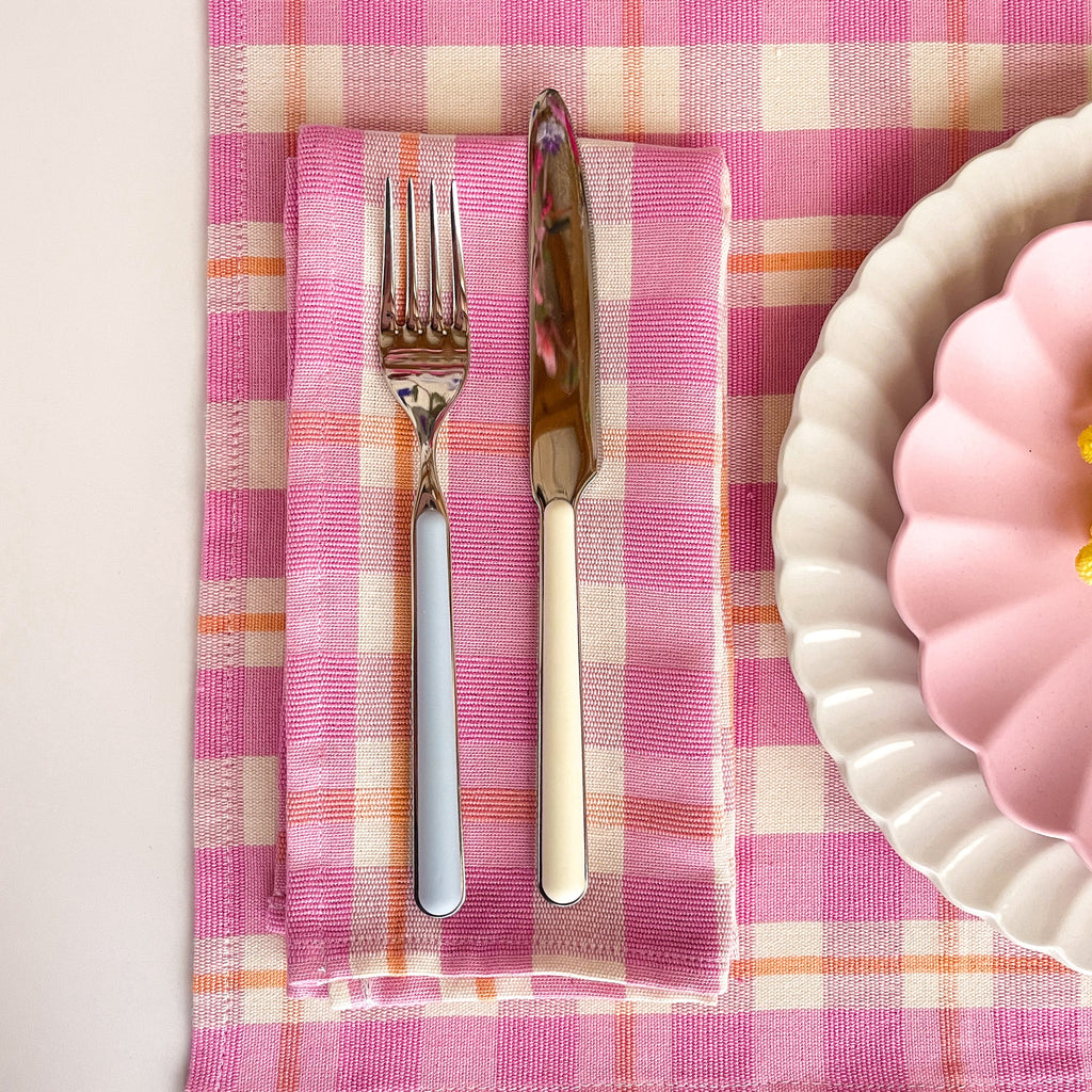 Archive NY Abigail Plaid Dinner Napkin in Bubblegum (Set of 4)