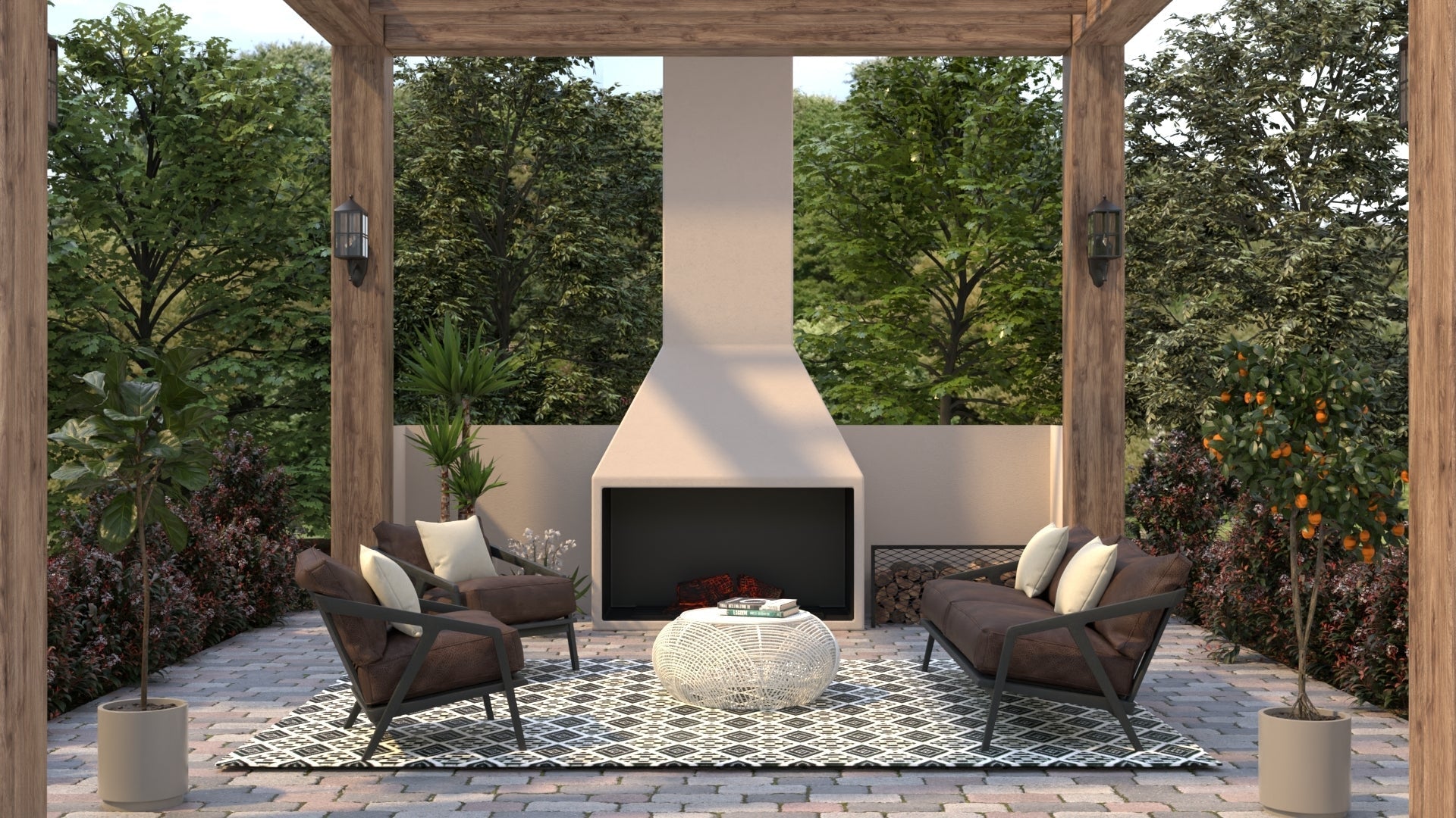 Scotch Black & White Pattern Rug