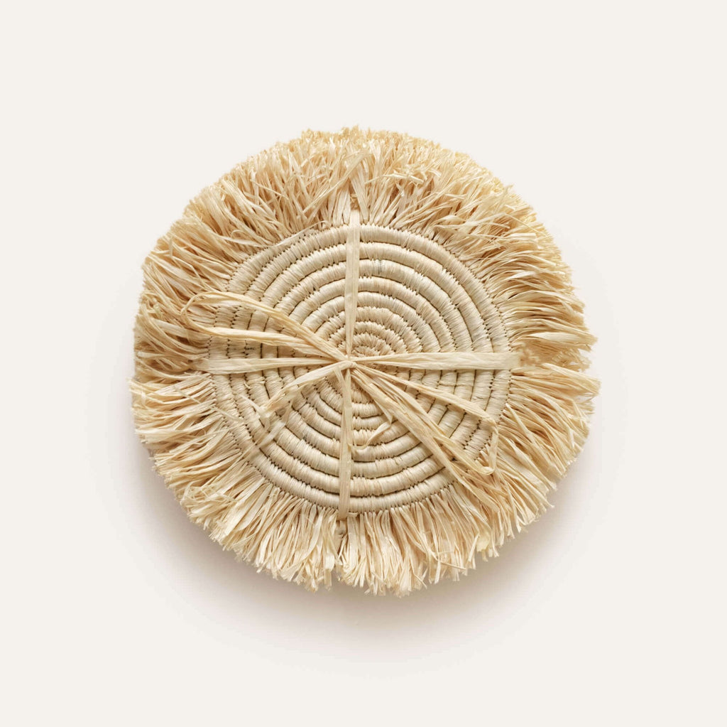 Raffia Fringe Coasters (Set of 4)