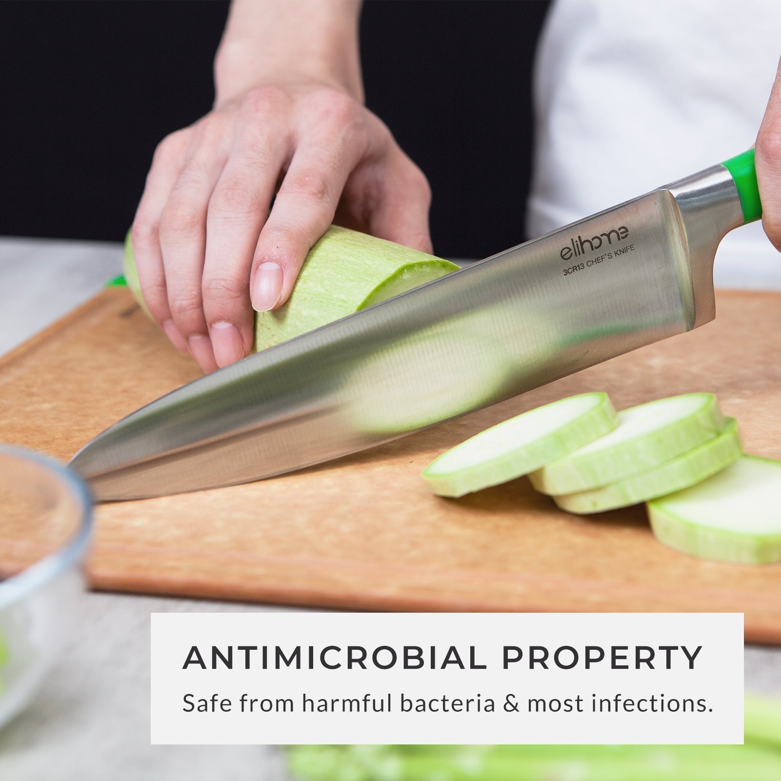 Premium Series 3-Piece Cutting Board Set - Non Slip & Color Code (S+M+L)